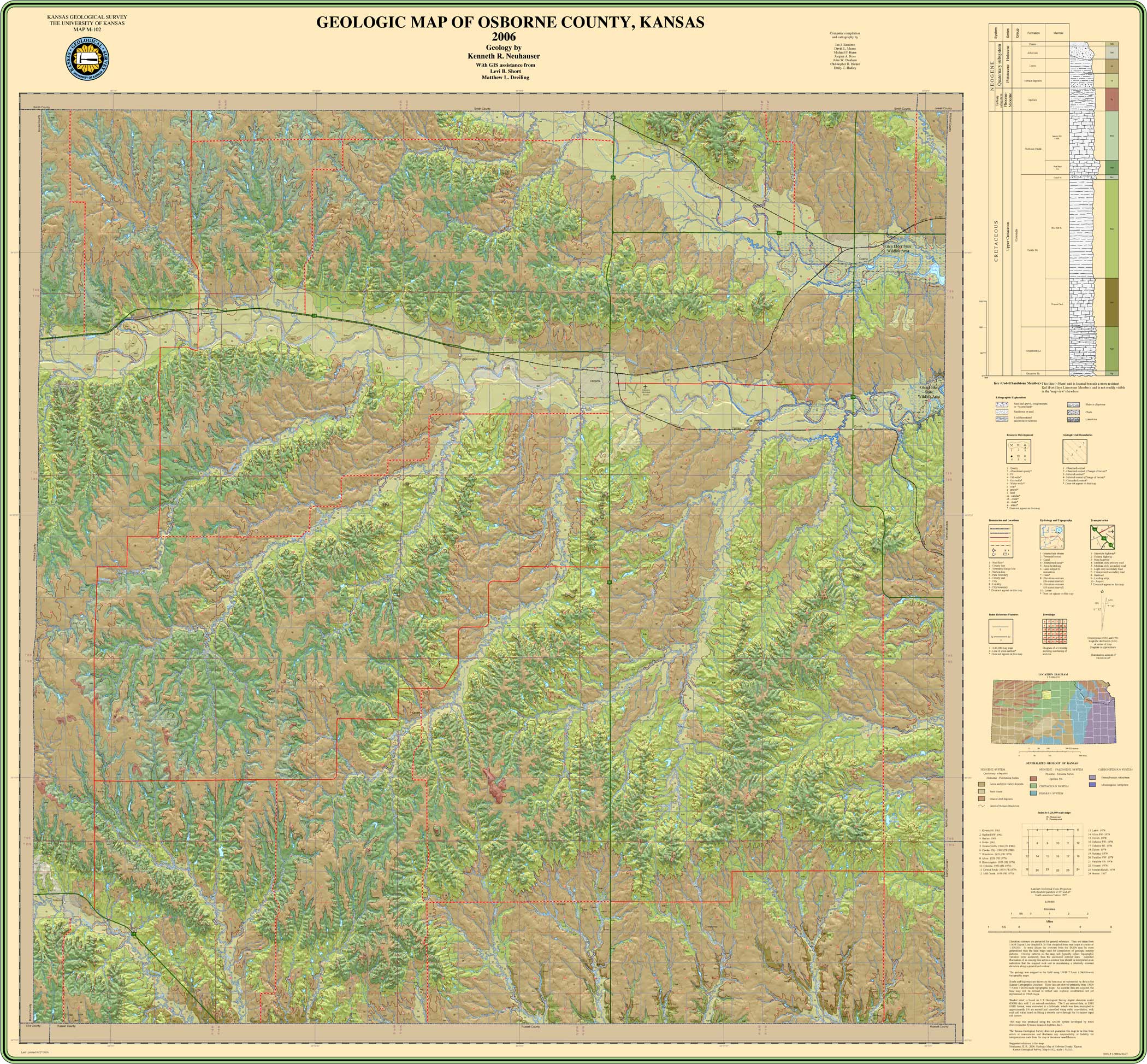 Osborne County geologic map