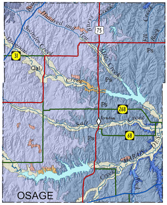 Osage County geologic map