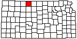 small map of Kansas; click to change counties