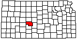 small map of Kansas; click to change counties