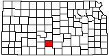 small map of Kansas; click to change counties