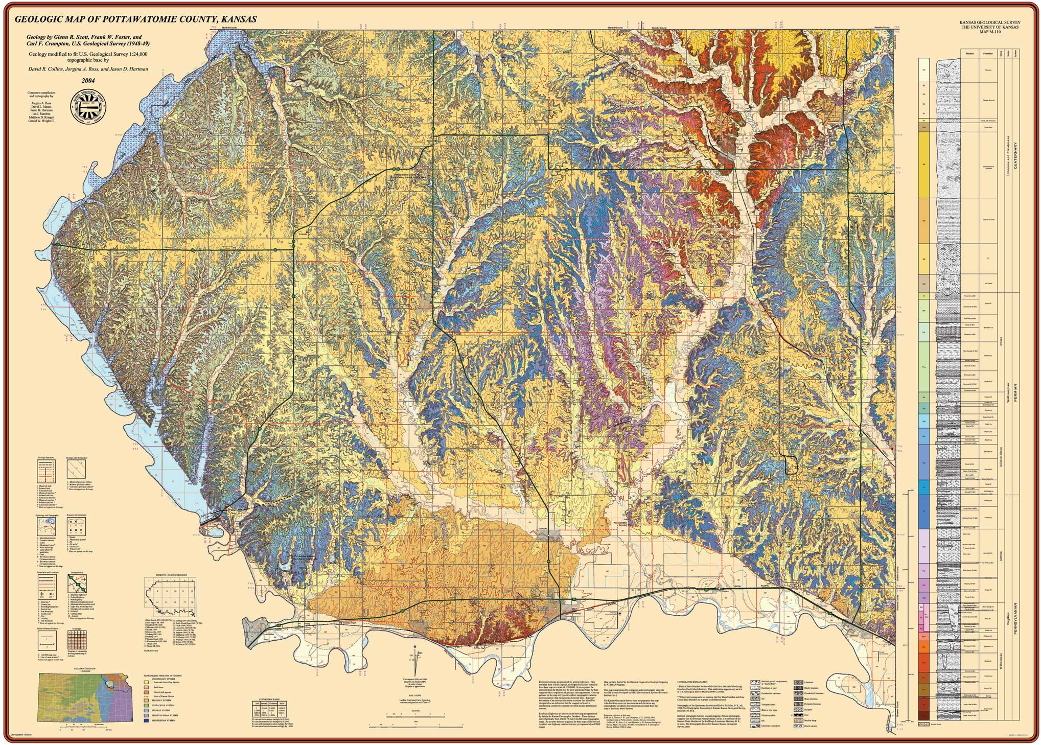 Pottawatomie County geologic map