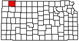 small map of Kansas; click to change counties