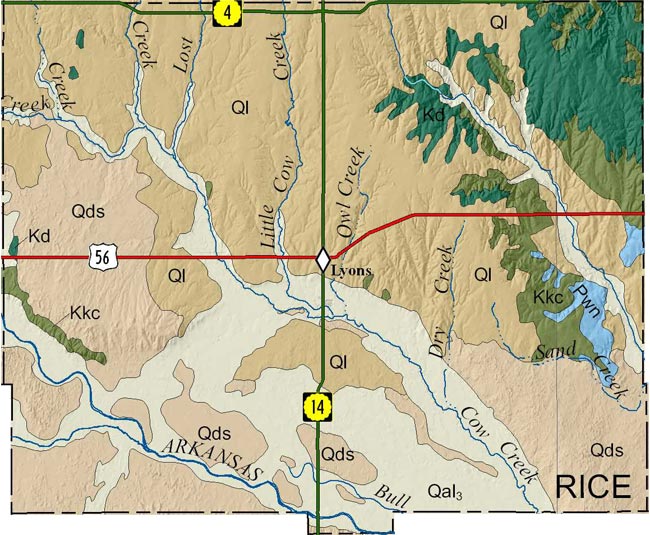 Rice county geologic map
