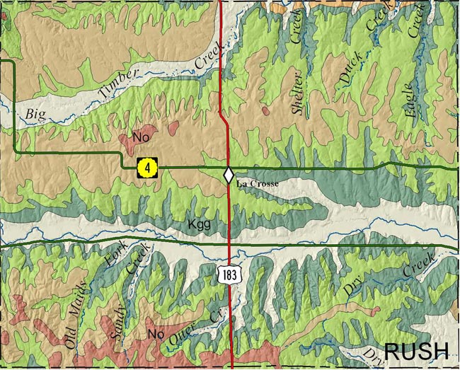 Rush county geologic map