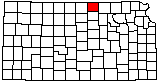 small map of Kansas; click to change counties