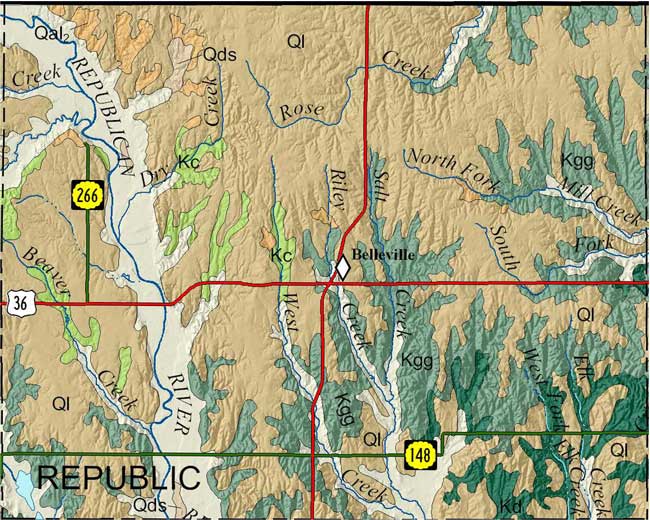 Republic county geologic map