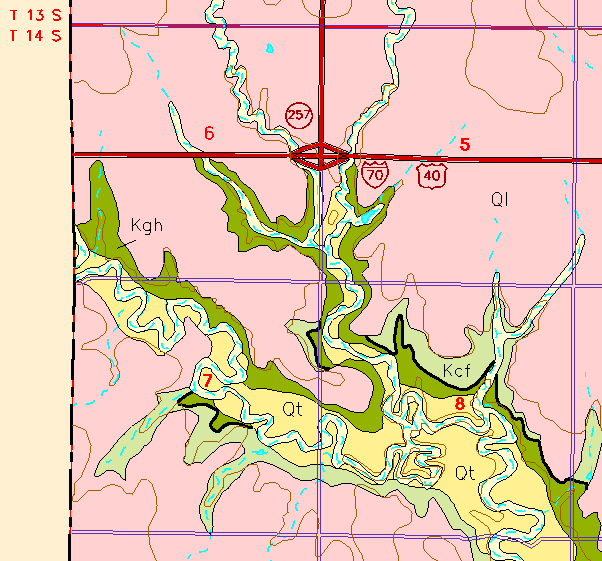 small part of Russell Co. geologic map