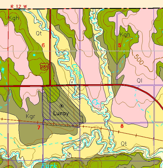 small part of Russell Co. geologic map