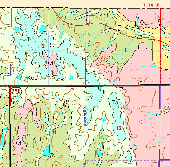 small part of Russell Co. geologic map