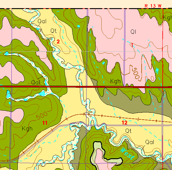 small part of Russell Co. geologic map