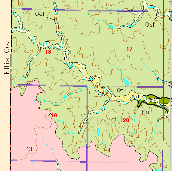 small part of Russell Co. geologic map