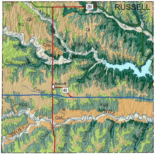 Russell County geologic map