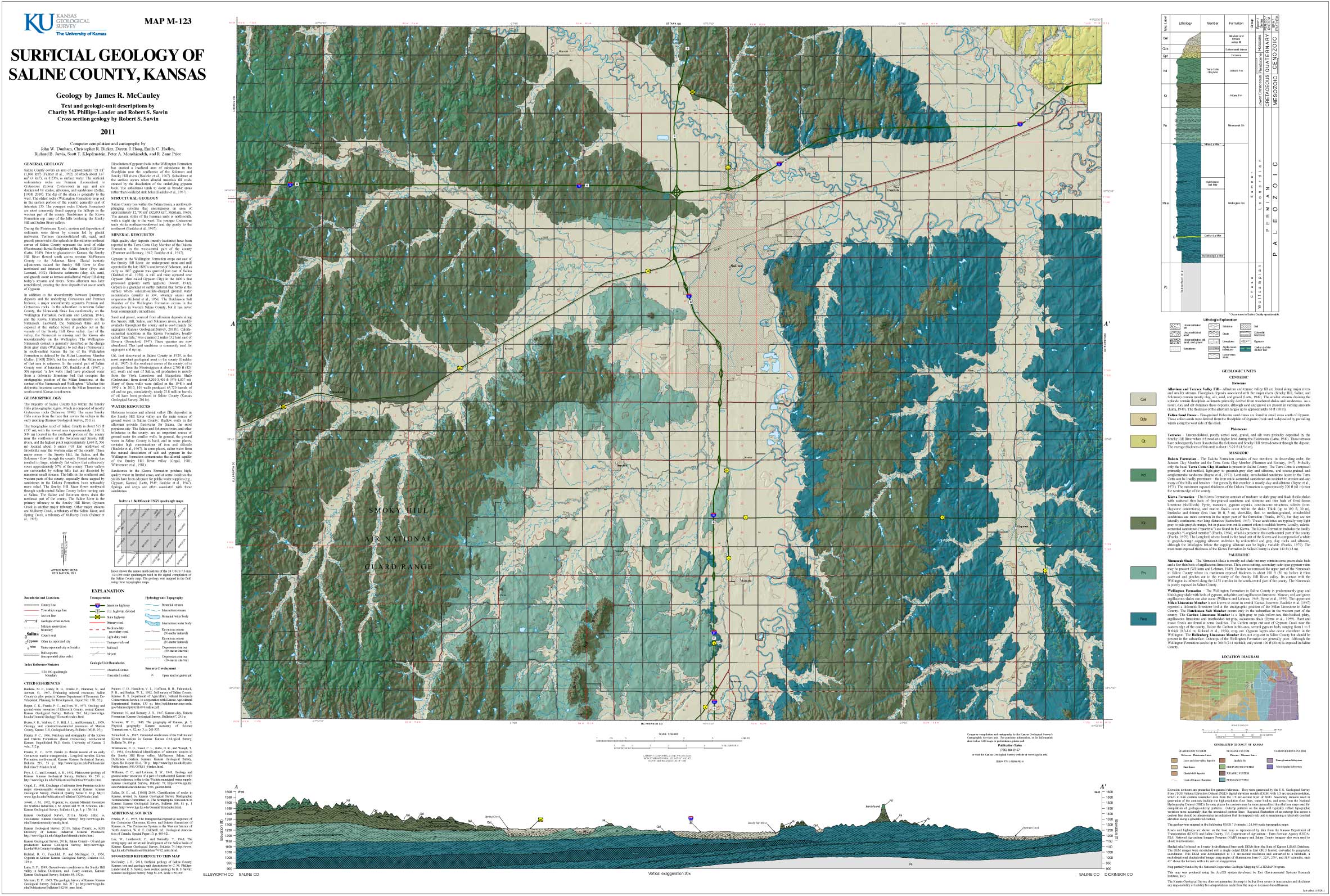 Saline County geologic map