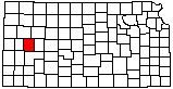 small map of Kansas; click to change counties