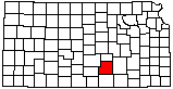 small map of Kansas; click to change counties