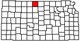 small map of Kansas; click to change counties