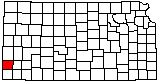 small map of Kansas; click to change counties