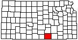 small map of Kansas; click to change counties