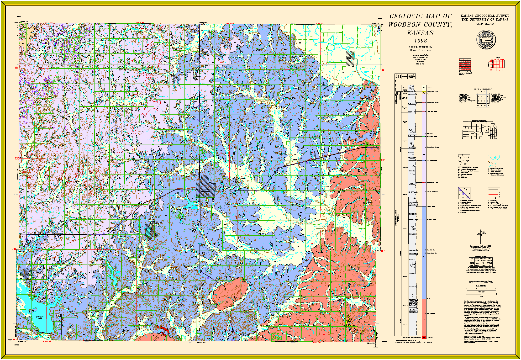 Woodson County geologic map