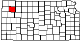 small map of Kansas; click to change counties