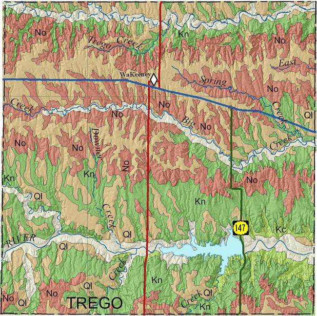 Trego county geologic map