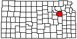 small map of Kansas; click to change counties