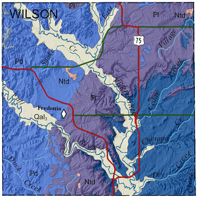 Wilson county geologic map