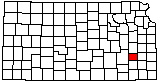 small map of Kansas; click to change counties