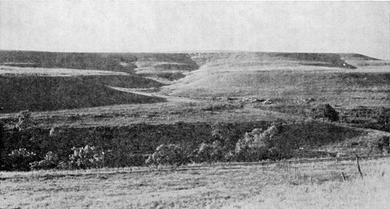 Black and white photo of Flint Hills landscape.