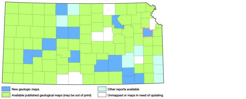 Index map of Kansas showing status of geologic mapping, 1999