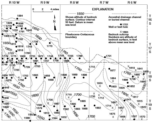 Channels run mostly north-south from southern Ellsworth to northern Rice County.