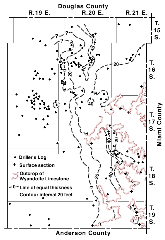 thickness and outcrop map