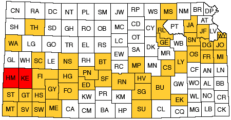 Index map of Kansas showing Hamilton, Kearny, and other bulletins online