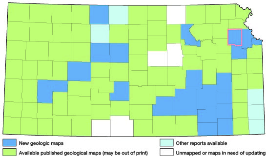 Index map of Kansas showing status of geologic mapping, 2002
