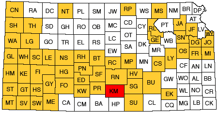 Index map of Kansas showing Kingman County and other bulletins online