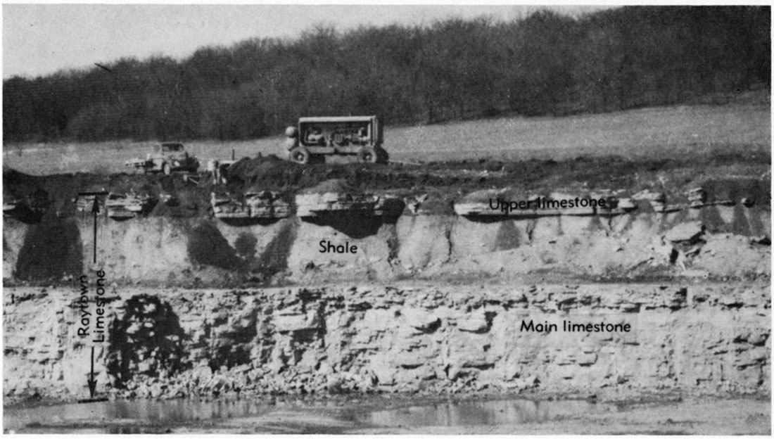 Quarry exposure of the Raytown Limestone Member of the Iola Limestone.