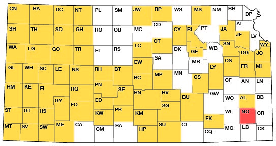 Index map of Kansas showing Neosho County and other bulletins online.