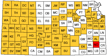 Index map of Kansas showing Neosho County and other bulletins online.