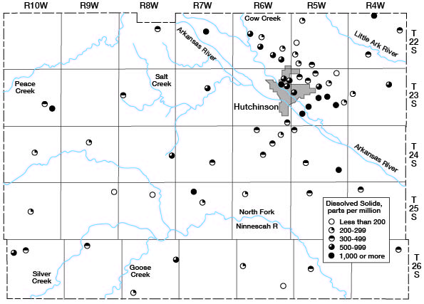 Higher values southeast of city