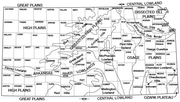 physiographic map of Kansas