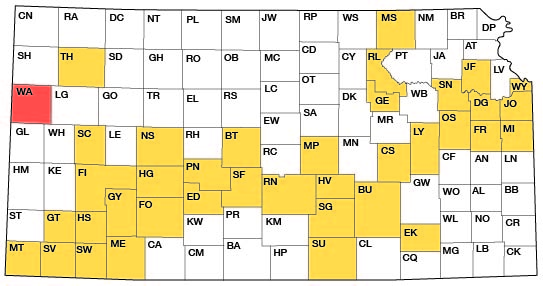 Index map of Kansas showing Wallace and other bulletins online