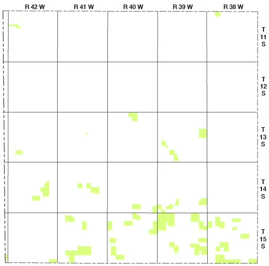 Rights assigned occur maining in southern third of county.