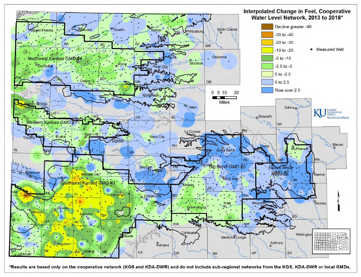 Provisional ground-water measurements, Jan. 2018