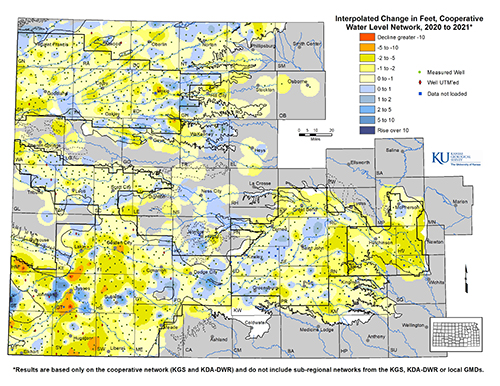 map of provisional water level results