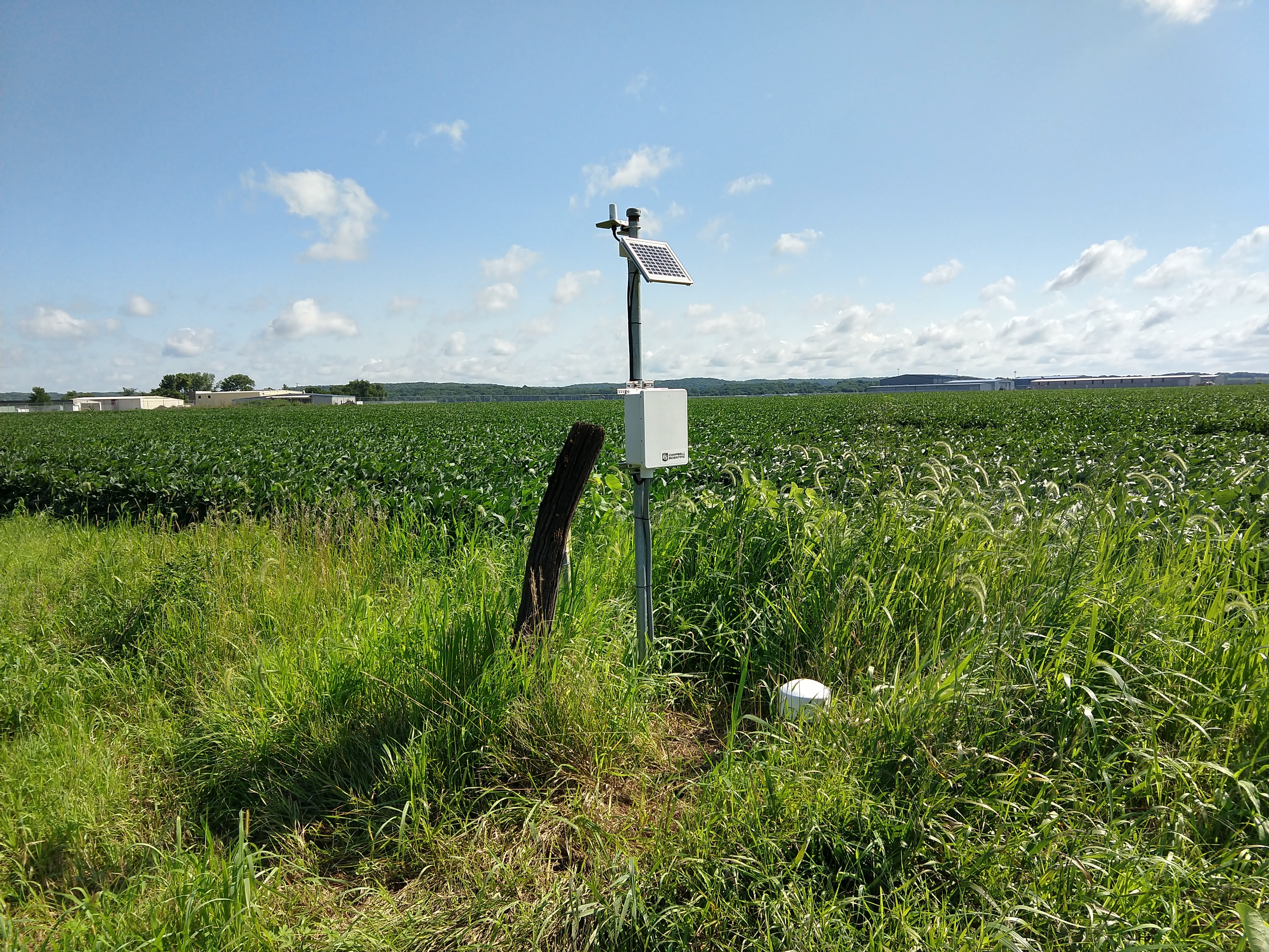 groundwater monitoring well near an agricultural field