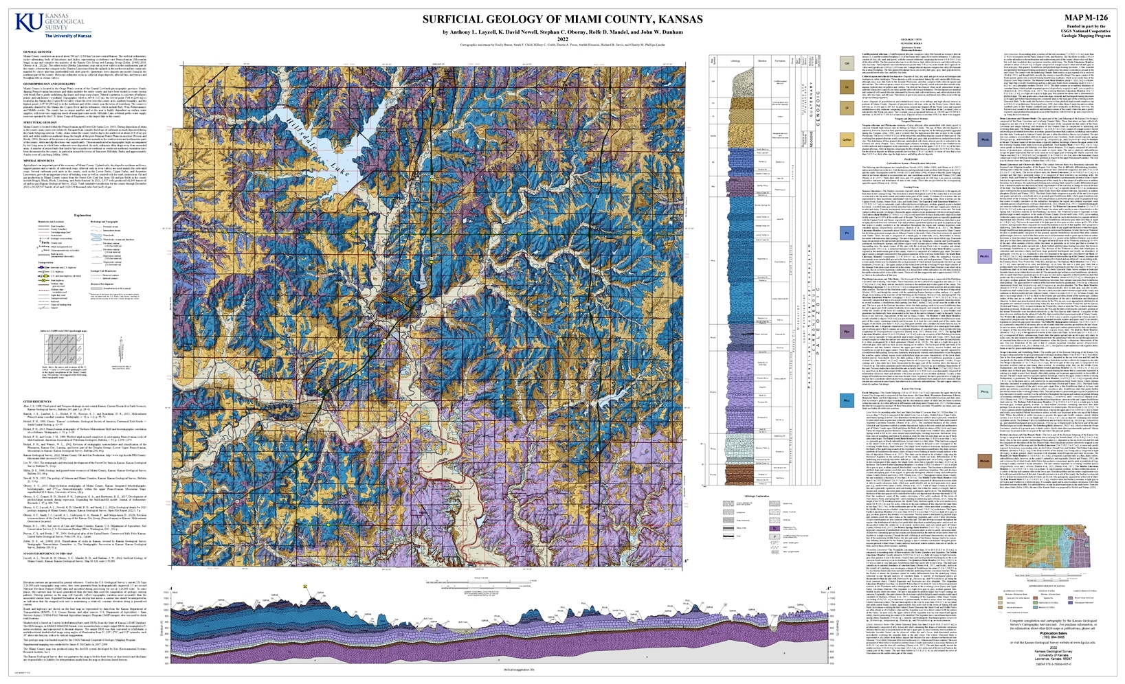 Map of Surficial Geology of Miami County, Kansas