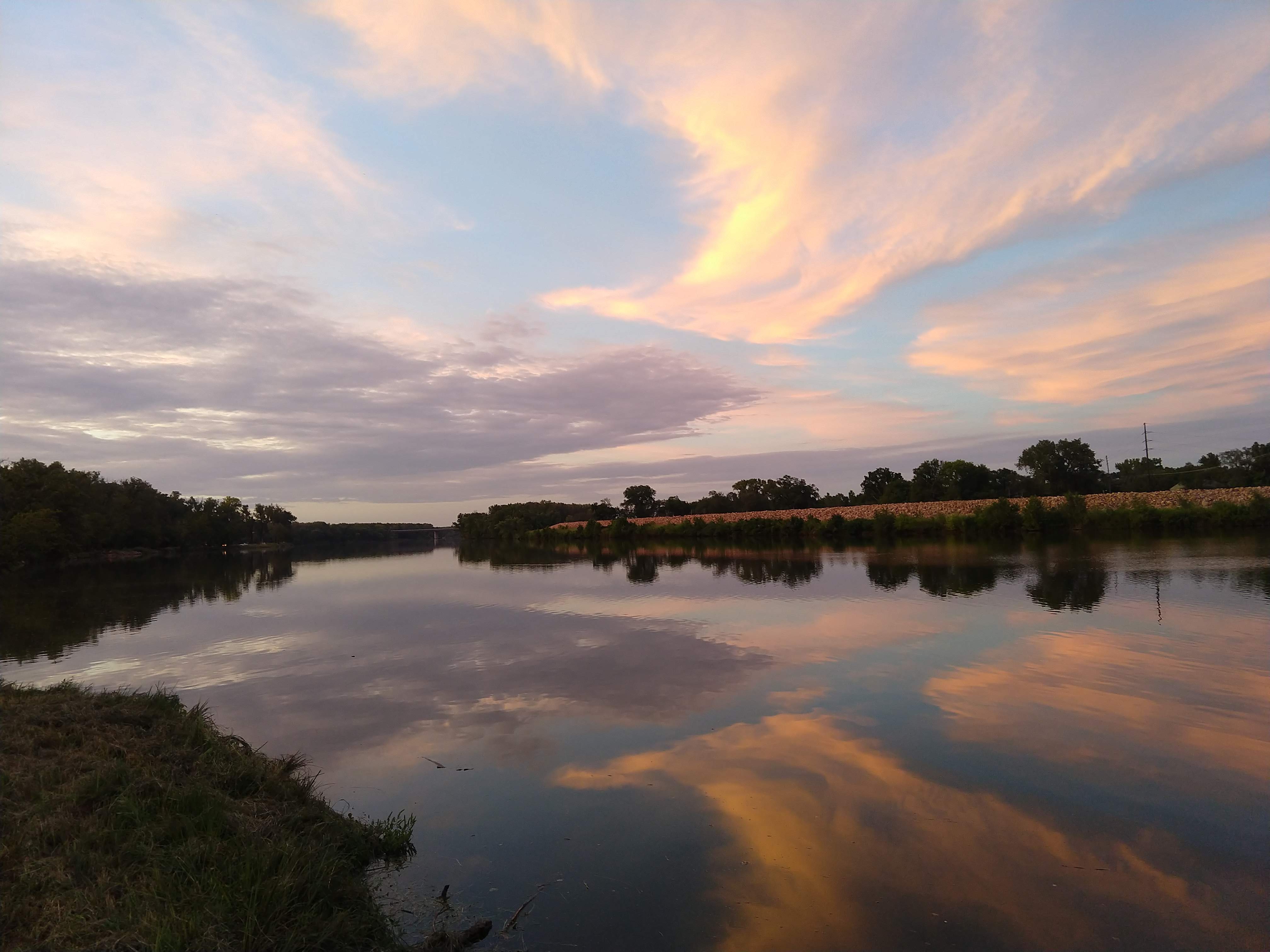 Sunset over the Kansas River, Burcham Park, Lawrence.