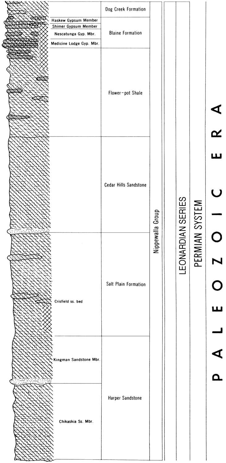 original version of Paleozoic chart, Nippewalla Group