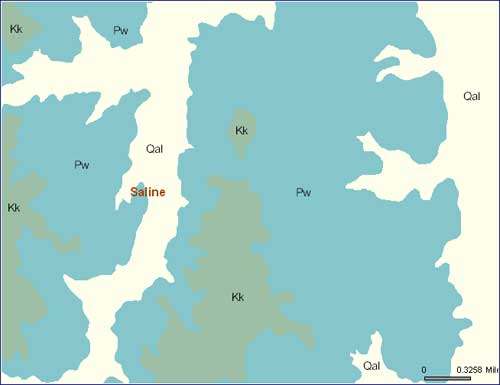 Geologic map with no hillshading.